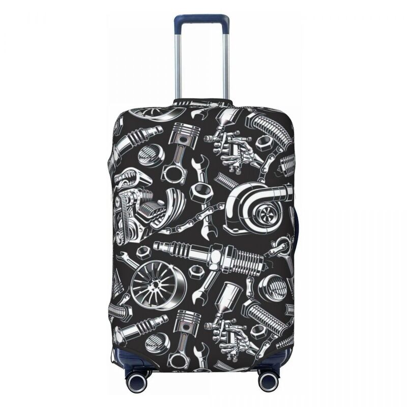 Fundas protectoras de equipaje con estampado de piezas de automóviles, cubiertas antipolvo elásticas e impermeables para maletas de 18 a 32 pulgadas, accesorios de viaje