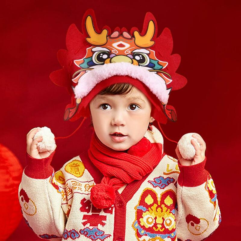 Kit de matériel de chapeau de bricolage fait à la main, tête de dragon du zodiaque chinois traditionnel, cadeaux pour enfants, festival du printemps, cadeau de nouvel an chinois