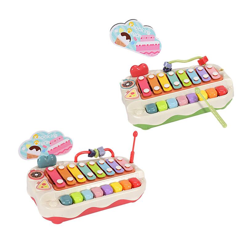 Mainan musikal warna-warni, mainan belajar pendidikan delapan warna Keyboard Piano prasekolah untuk anak laki-laki dan perempuan 3 + hadiah
