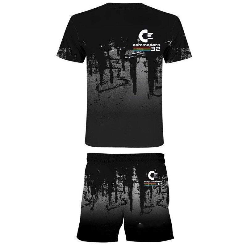 Wybuchowa koszulka męska do drukarek atramentowych 2024, codzienny strój sportowy, szorty + koszulka z krótkim rękawem, męski modny garnitur 3D