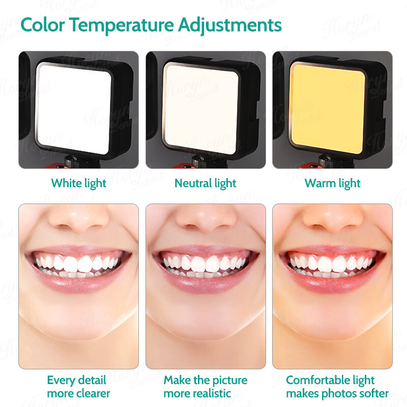 Kit de fotografía de linterna Dental, luz de relleno Oral LED de odontología completa para tomar fotos y videos