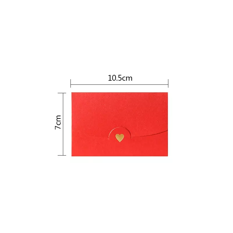 Bronzing Gold Heart Candy Pear Mini Envelopes, cartão colorido, presente Scrapbooking, Envelopes marrons, atacado, 10x7cm, 50pcs