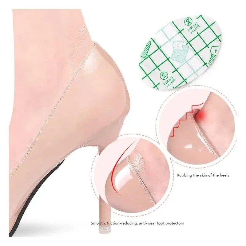 20Pcs Pain relieving heel protector Woman High-heeled Shoes Invisible sticker heel pad Waterproof  durable foot care heel pad