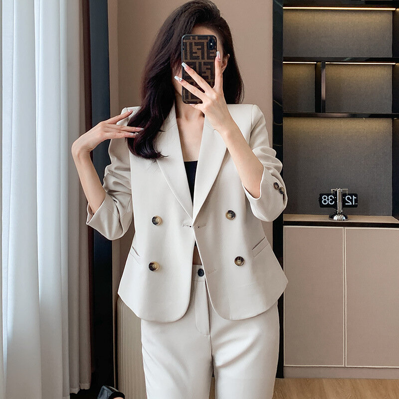 Hochwertige Anzug jacke für Frauen kurze Herbst und Winter kleine neue Geschäfts kleidung Frauen elegante Business-Anzug Anzug