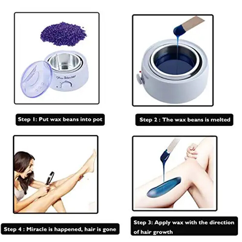 2023 500ML Wax Heater For Facial Body Hair Removal Paraffin Wax Warmer Kit Electric Depilatory