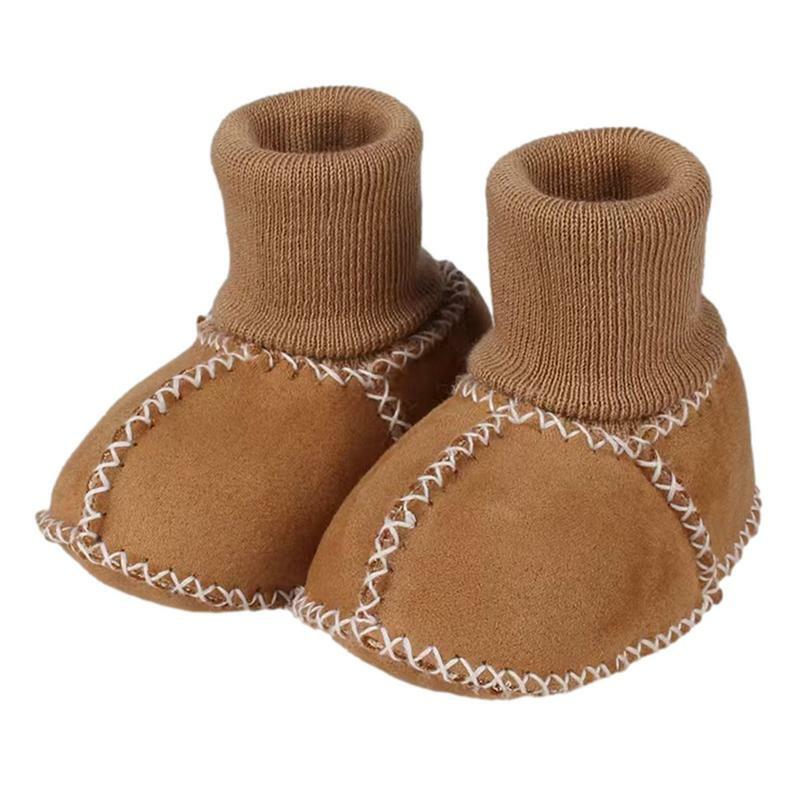 男の子と女の子のための暖かい柔らかい冬の靴,赤ちゃんの靴下,新生児の靴下,床の靴下,幼児の最初のステップ