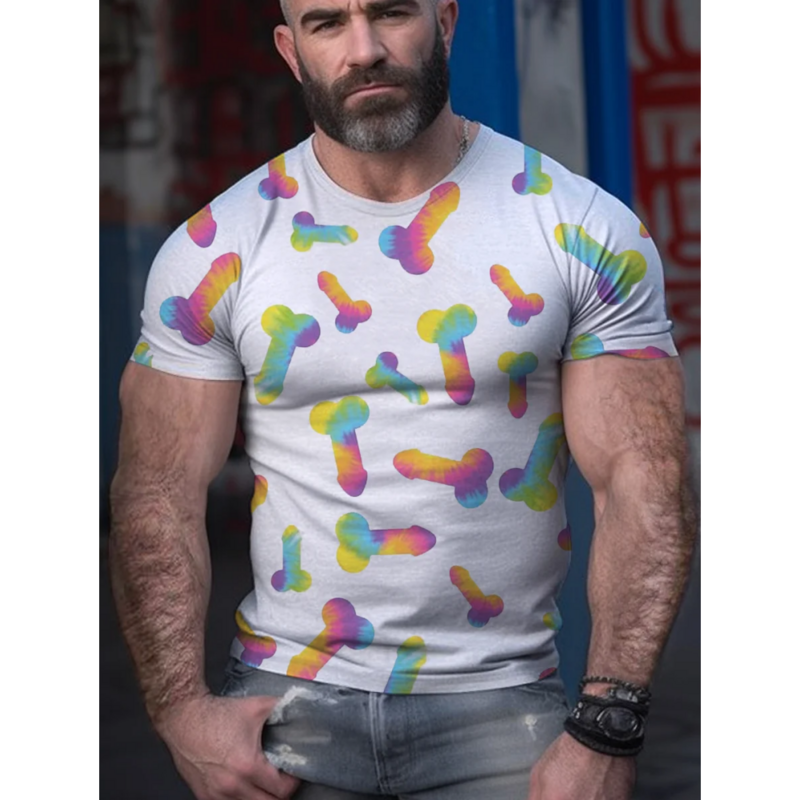 2024 męska koszulka z nadrukiem 3d zabawna letnia koszulka z Fitness krótki rękawem na co dzień moda odzież męska uliczna męska koszulka