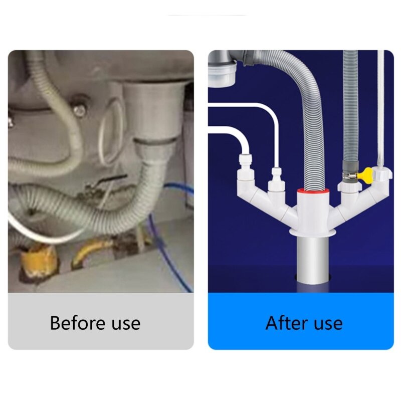 Divisor tubo drenaje antireflujo Triple salida, duradero para varias conexiones, envío directo