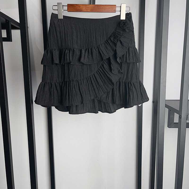 Женская юбка с разрезом, летняя повседневная универсальная юбка 2024
