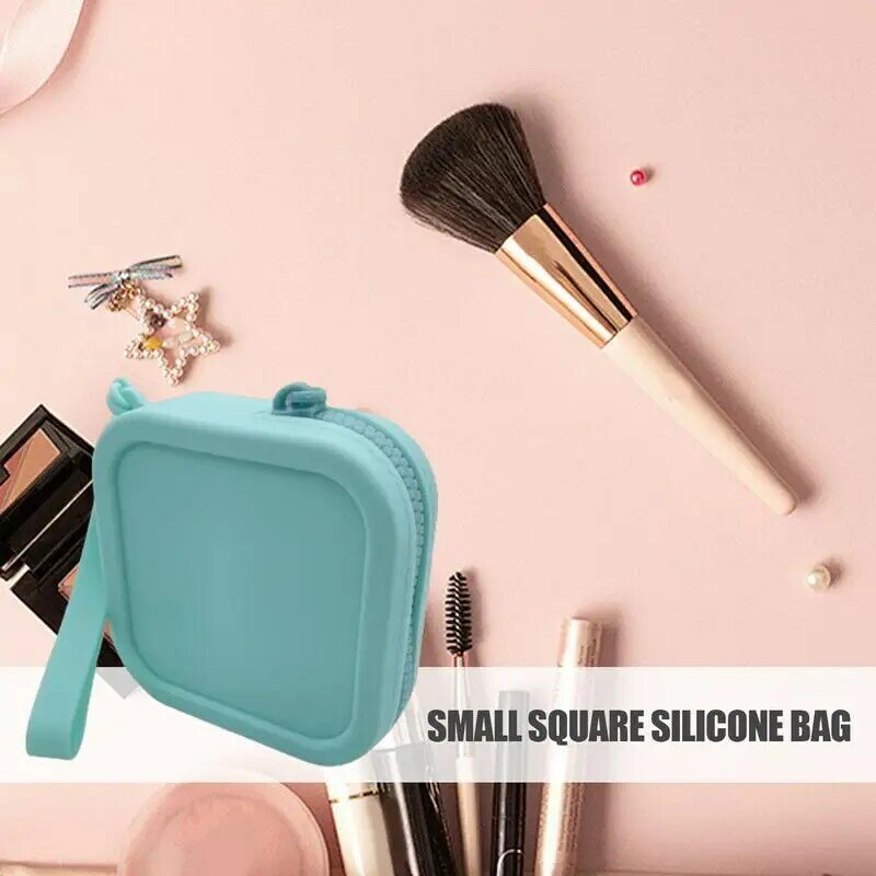 Silicone Square Coin Purse Wallet Card Key Phone Bag Pouch Change Storage Purse For Kids Adults