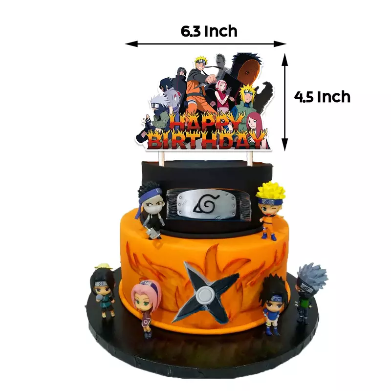 Decorazione della festa di compleanno a tema Naruto rivan Flag Cake Insert Card Balloon spirale Charm Party arrangiamento decorazione d'interni