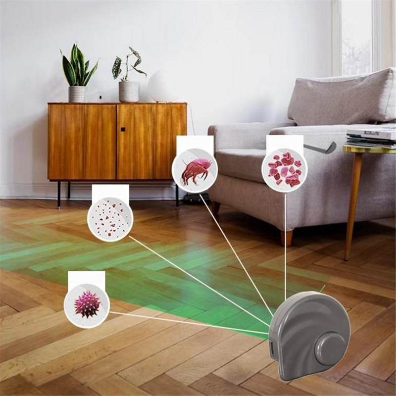 ไฟเลเซอร์สำหรับทำความสะอาดสูญญากาศแบบ USB ซ่อนขนสัตว์เลี้ยงแมวสุนัขขนสุนัขโคมไฟ LED อเนกประสงค์ชิ้นส่วนเครื่องดูดฝุ่น-ขาว