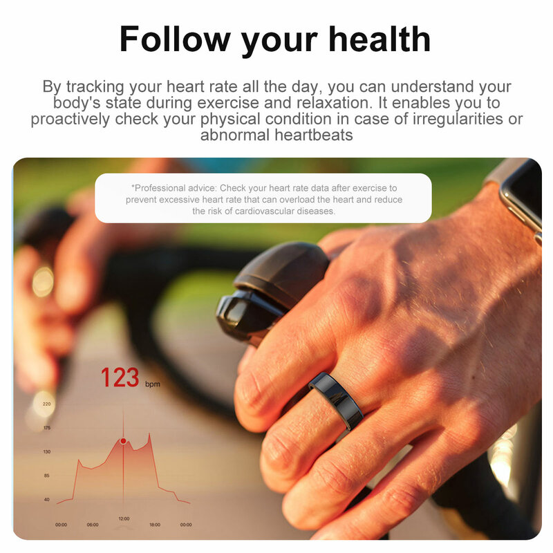Smart Ring for women & men, Heart Rate Monitoring, IP68 & 3ATM Waterproof, Multi-Sport Modes - High-Performance Health Tracker