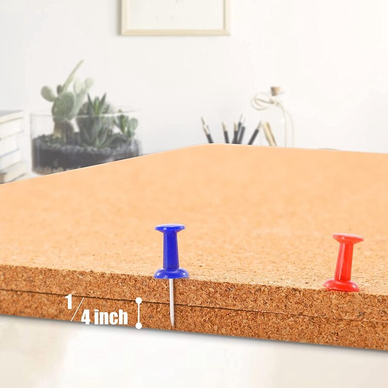 Adhesive Cork Board Cork Board For Wall 12Inx12in -1/4In Thick Square Bulletin Boards With 50 PCS Push Pins