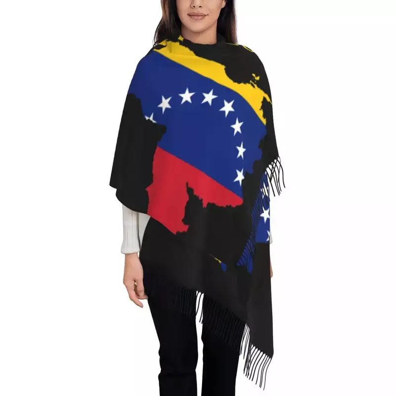 Bufanda con borlas de país y bandera de Argentina para mujer, chales cálidos de invierno, a la moda