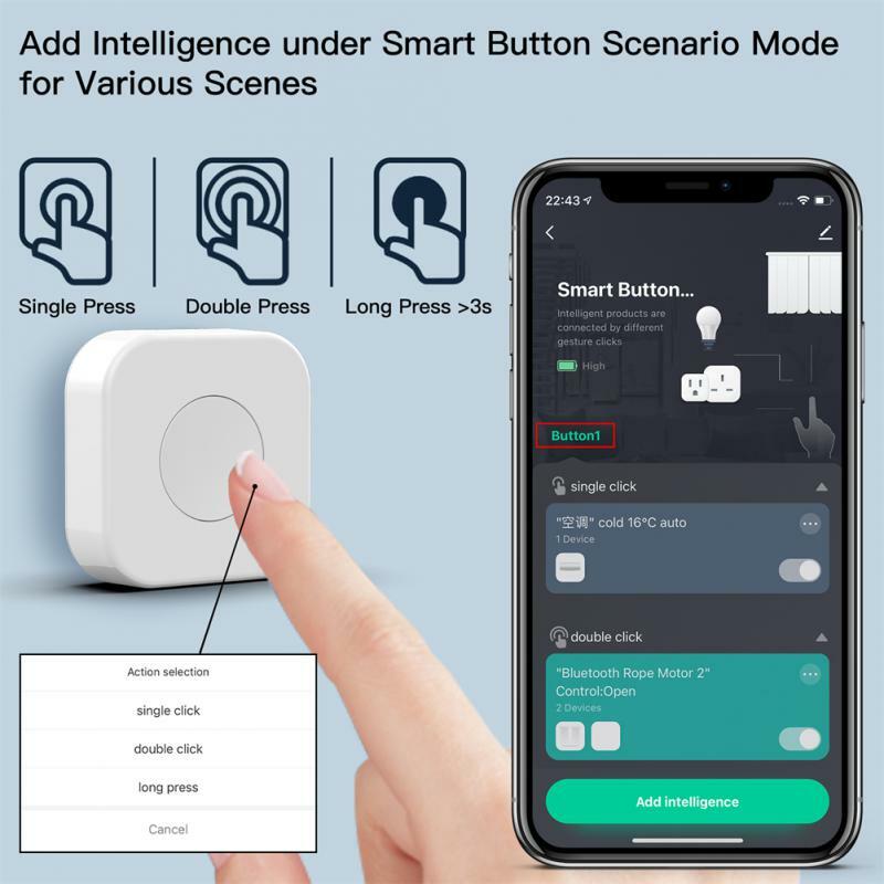 1/4/7PCS Tuya Wireless Mini Switch Smart Scene Switch One Key Control Button Smart Remote Control Home Automation