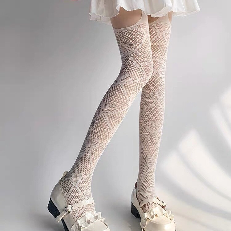 Sexy Y2K garter Pantyhose Cute Heart Open Crotch Tights for Women Girl Underwear Pure Desire Erotic Costumes Fishnet Hosiery