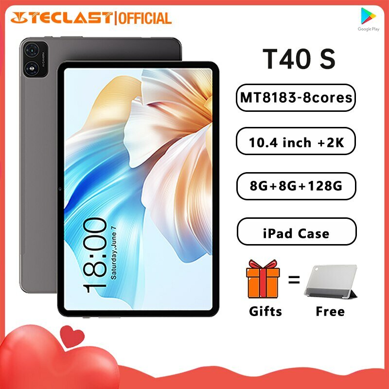 Teclast-Tableta T40S 2024, Tablet MTK8183 de 8 núcleos, 2,0 GHz/16GB(8GB + 8GB) RAM/128GB ROM/10,4 pulgadas, 2000 x 1200iPS, TDDI /WIFI5G/BT, 5,0/6000mAh