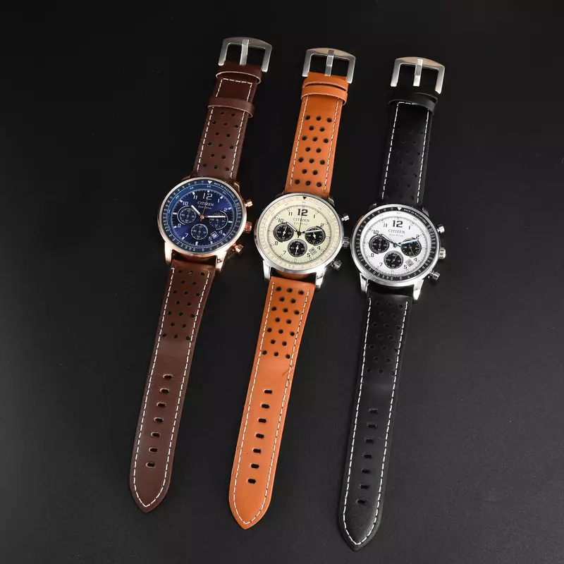 Часы Citizen Мужские кварцевые, роскошные модные деловые ударопрочные с кожаным ремешком, с мерцающим кинетическим энергетическим браслетом