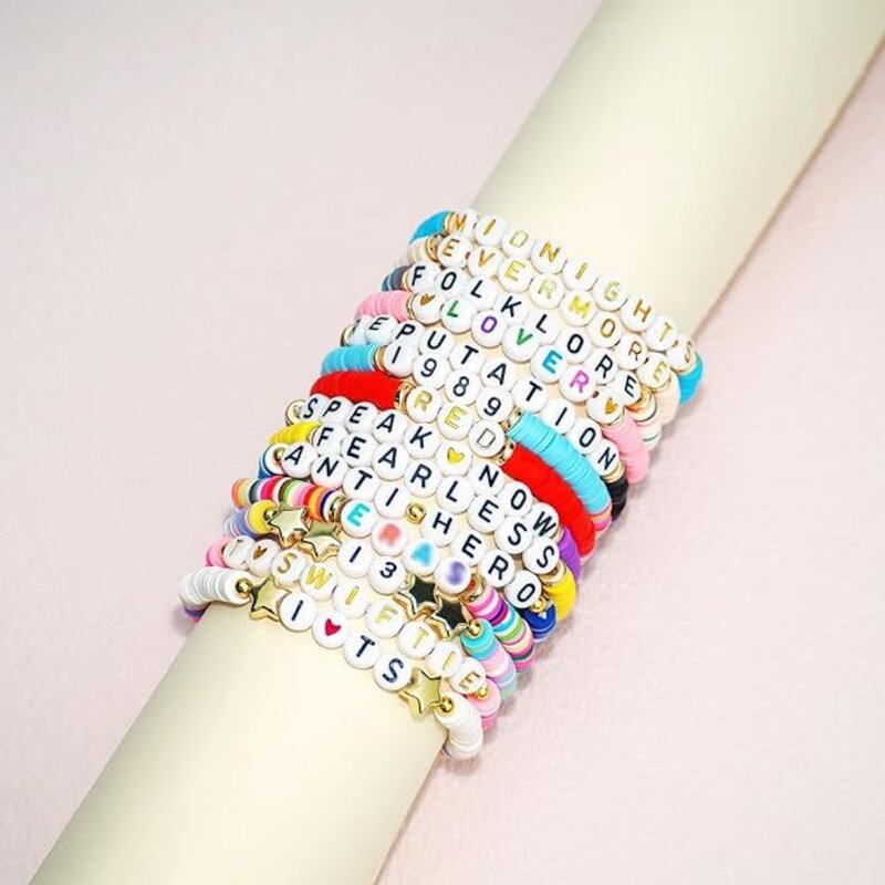 Taylor Swift-Ensemble de bracelets en argile, accessoires de bijoux, perles irrigation, inspiré de la série TS, GérGifts