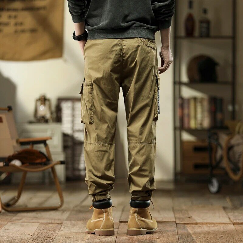 Pantalon cargo rétro pour homme, pantalon de jogging extérieur, pantalon de survêtement décontracté, mode militaire, automne, hiver, 2023