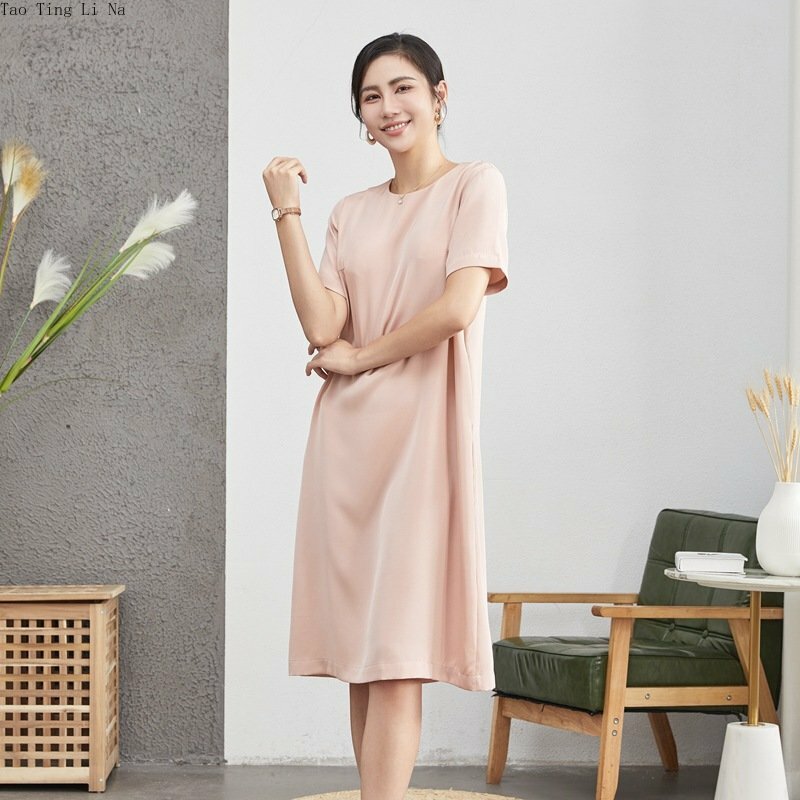 2023 New Summer Genuine Silk Dress Real Mulberry Silk Dress O4