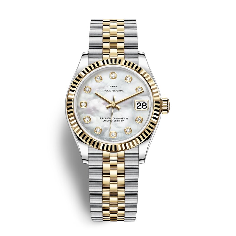 ساعة كوارتز كريستال للنساء ، ساعة يد للسيدات ، سوار من الفولاذ ، العلامة التجارية العليا ، الموضة ، الماس ، الإناث ، 2024