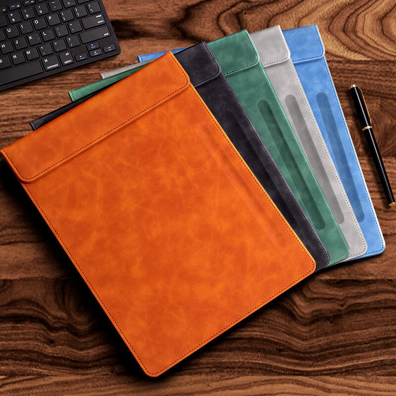 Manager Paper Folder Art students Sketchbook Splint Paperboard With Clip Holder For Loose Papers Storage Rack Leather Cover A4