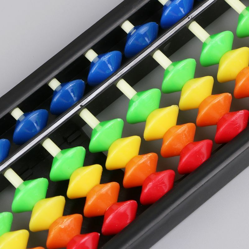 Dropship 13 Spalte tragbare Kunststoff Abacus Arithmetik Soroban Rechenwerkzeug mit Farbe