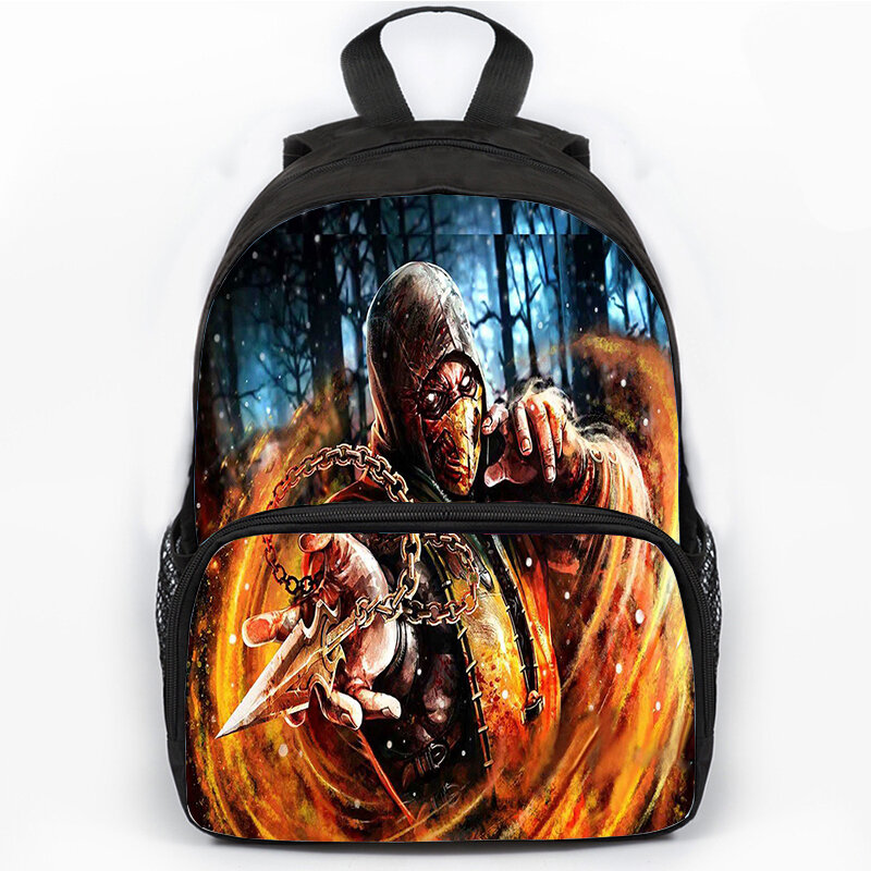 Водонепроницаемый школьный ранец для мальчиков, рюкзак с 3D-принтом в стиле игры Mortal Kombat для учеников и студентов, дорожная сумка