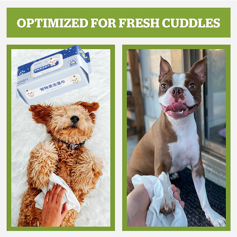 Toalhetes desodorizantes especiais para animais de estimação, toalhetes para cães, Cat Grooming Supplies, Pet Care, 2 unidades, 160 pcs