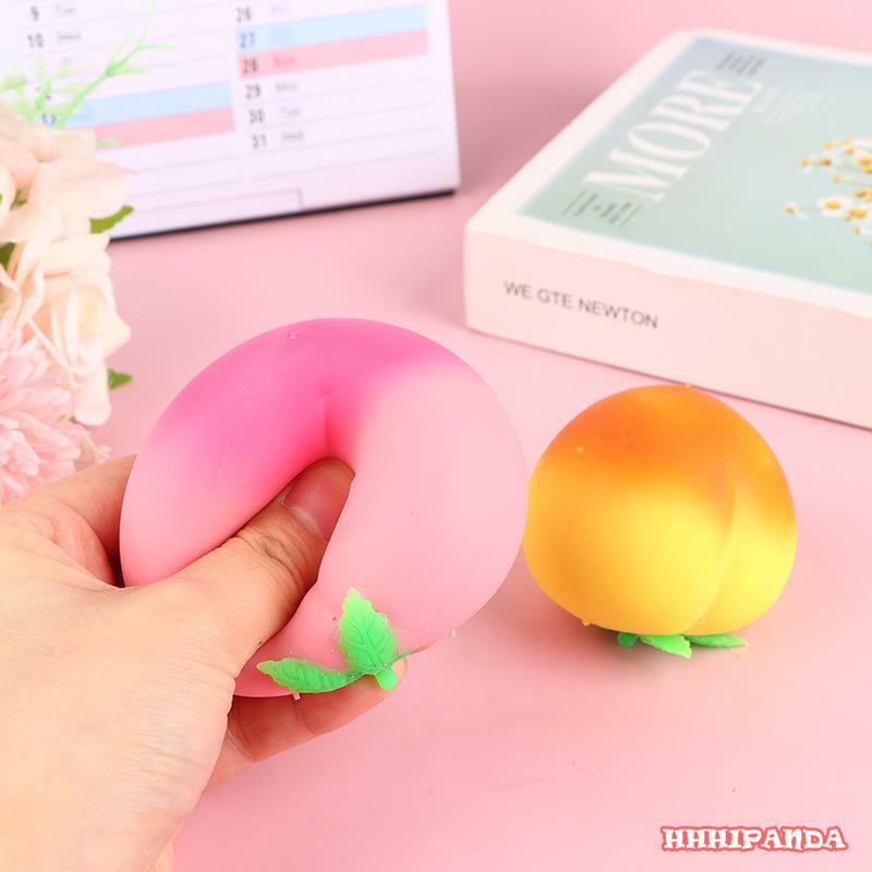 Squeeze Sensory Stress Relief Toys para crianças e adultos, lançamento engraçado, descompressão Peach, antistress bola, simulação Fruit Toys