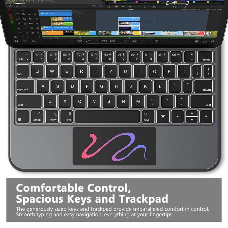 Funda con teclado mágico para iPad Pro 11, iPad Air 5 Air 4 10,9, soporte flotante en voladizo, retroiluminación, teclado Trackpad multitáctil
