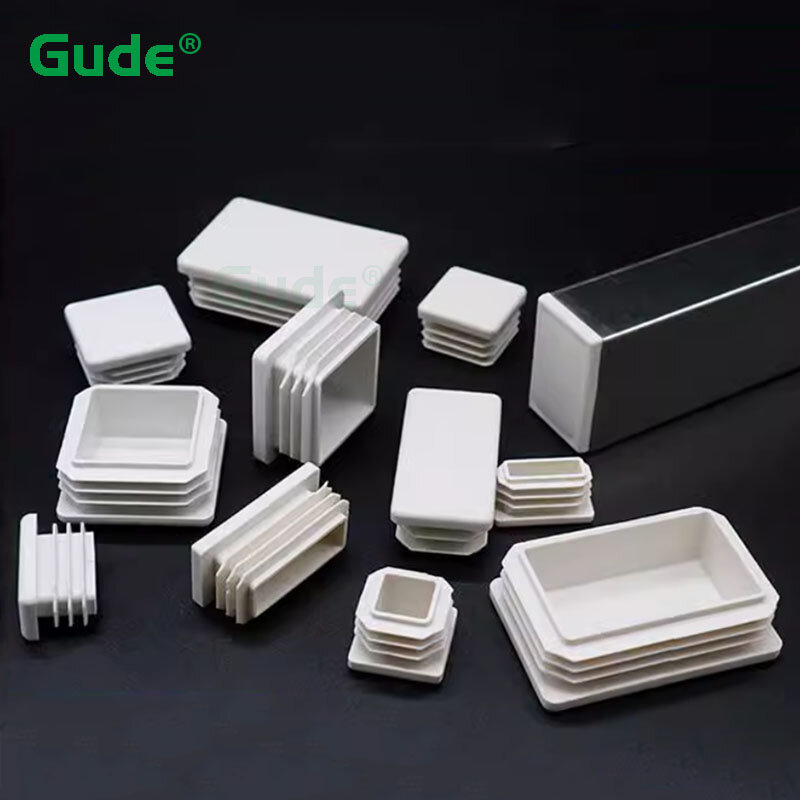 Square Plastic White Blanking End Caps Furniture Leg Tube Pipe Inserts Plugs Bung Decorative Dust Cover
