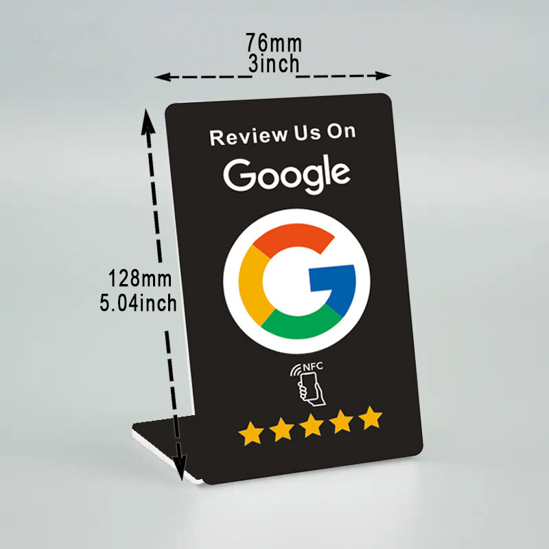 Google reviews NFC Stand NFC Mobile Phone TAP URL writing Social Business Review cards