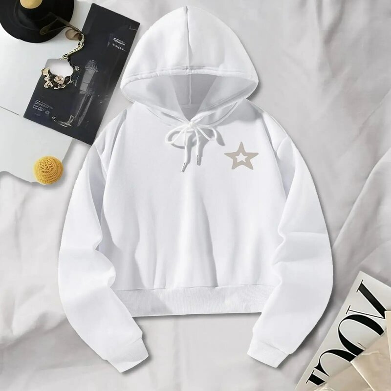 Drawstring Hooded Pullover Fashionable Casual Costume Sportswear Women's Clothing for Running Street Shopping Travel Party