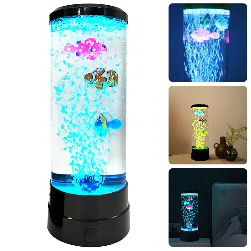 LED Fish Light Multicolor Change Aquarium Night Light Kit Decoration Simulating Fish Bulb Table Lamp Home Desktop Decoration