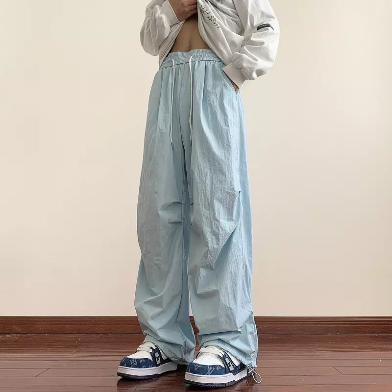 Pantalones informales de pierna ancha para hombre, ropa de calle Y2k, Hip Hop, Harajuku, Primavera, 2024