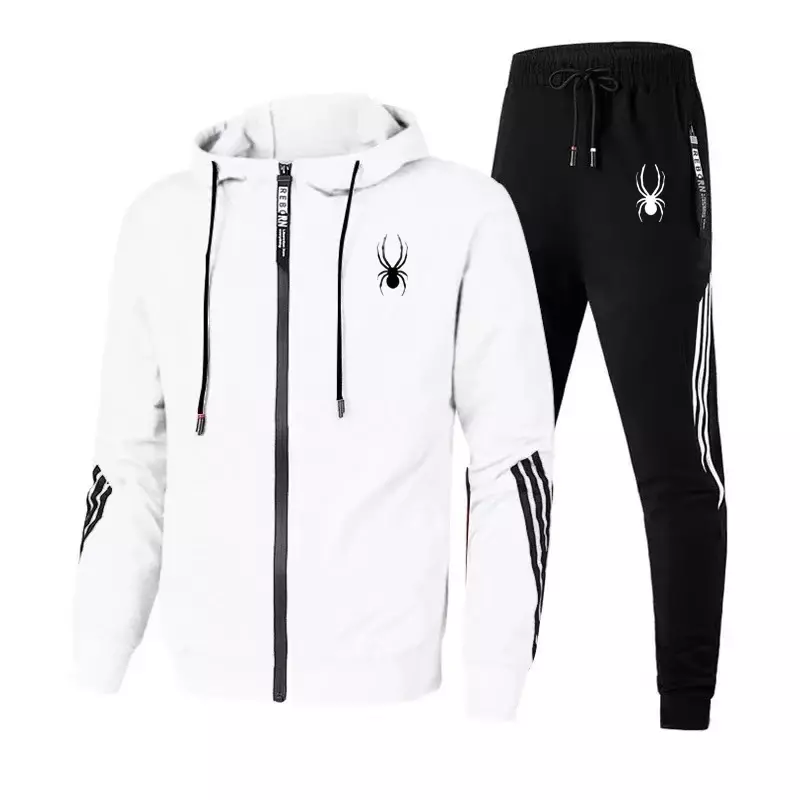 2024 Fashion Buy Men's Hooded Zipper Sweatshirt + Sweatpants 2 sets of jogging pants High quality casual sports hoodie set