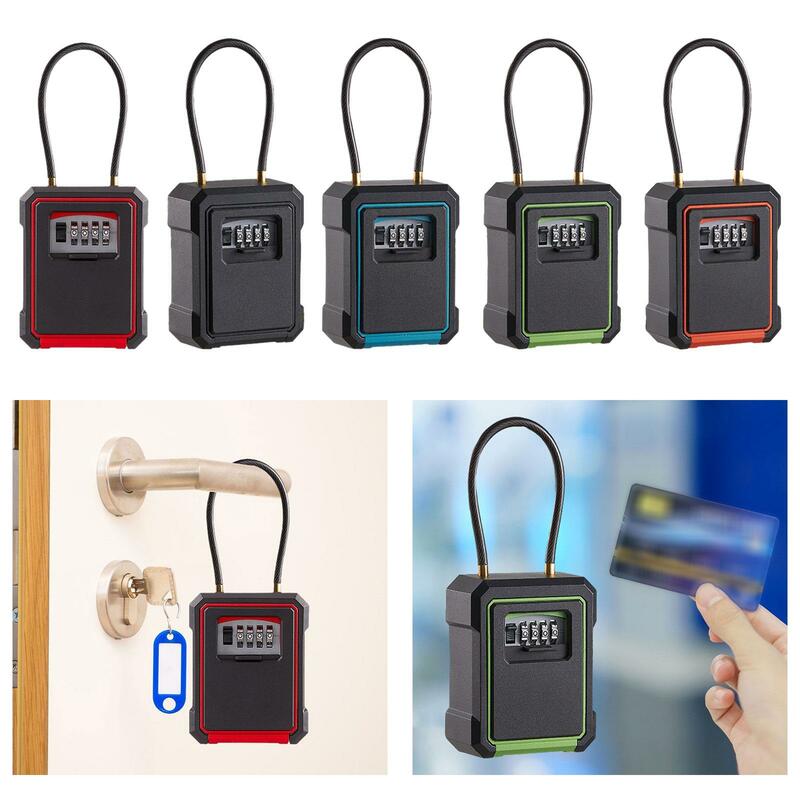 Key Lock Box Resettable Code Easy to Install Alloy Multifunctional Waterproof Lockbox for Offices Warehouse Homes Schools Hotels