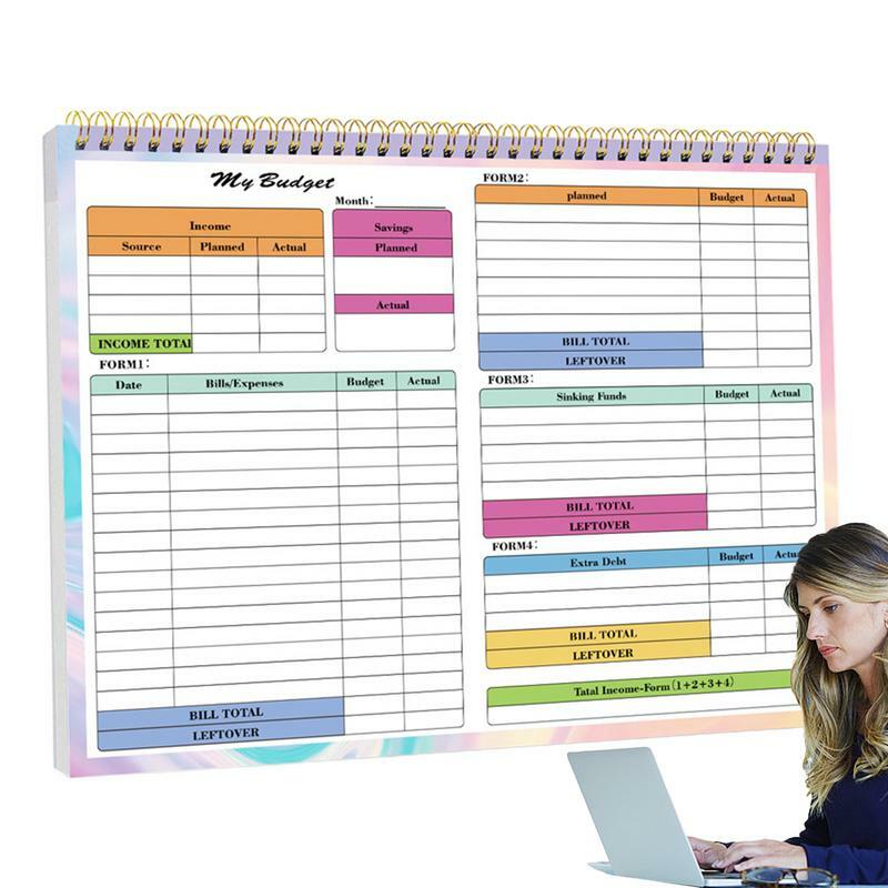 Notebook Bill Organizer com capa impermeável, orçamento livro, orçamento semanal, Expense Tracker, orçamentação