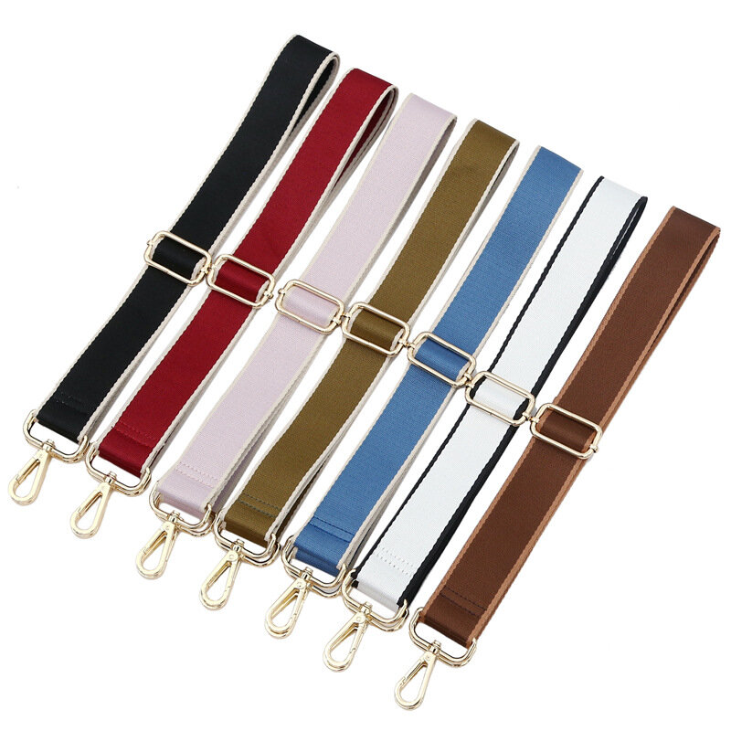 Sabuk Bahu Panjang Warna Solid Tas Lebar Yang Dapat Disesuaikan dengan Tali Panjang untuk Tas Tangan Aksesori Perjalanan
