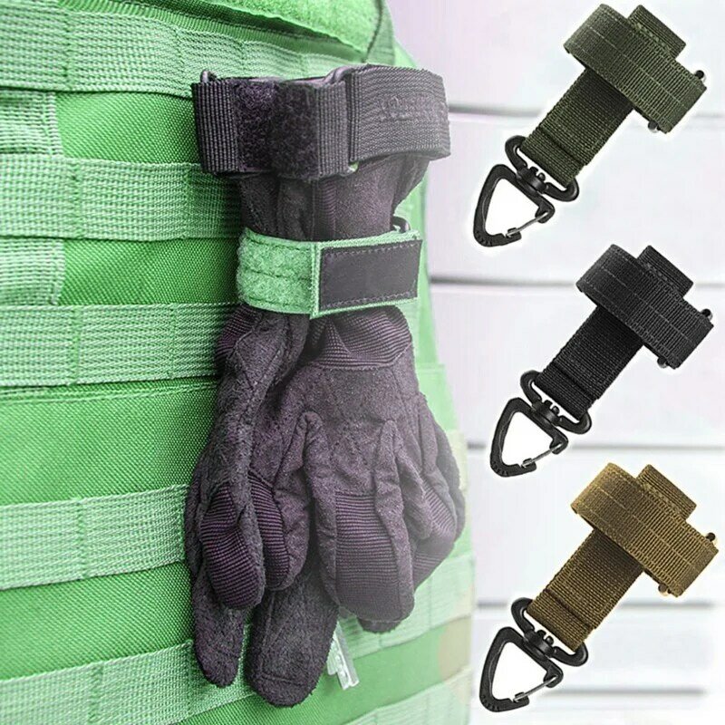 1 Outdoor Keychain Tactical Gear Clip Fixed Pocket Belt Keychain Webbing Glove Rope Holder Gancho Militar Outdoor Acessório