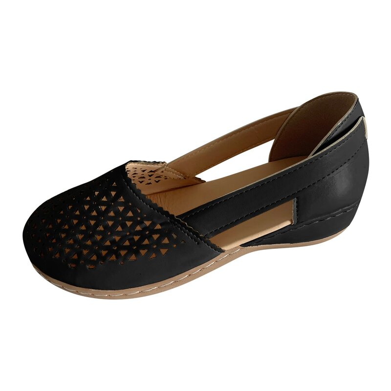 Женские летние дышащие сандалии на низком каблуке, мягкие босоножки для прогулок, Офисная Рабочая обувь, 2024