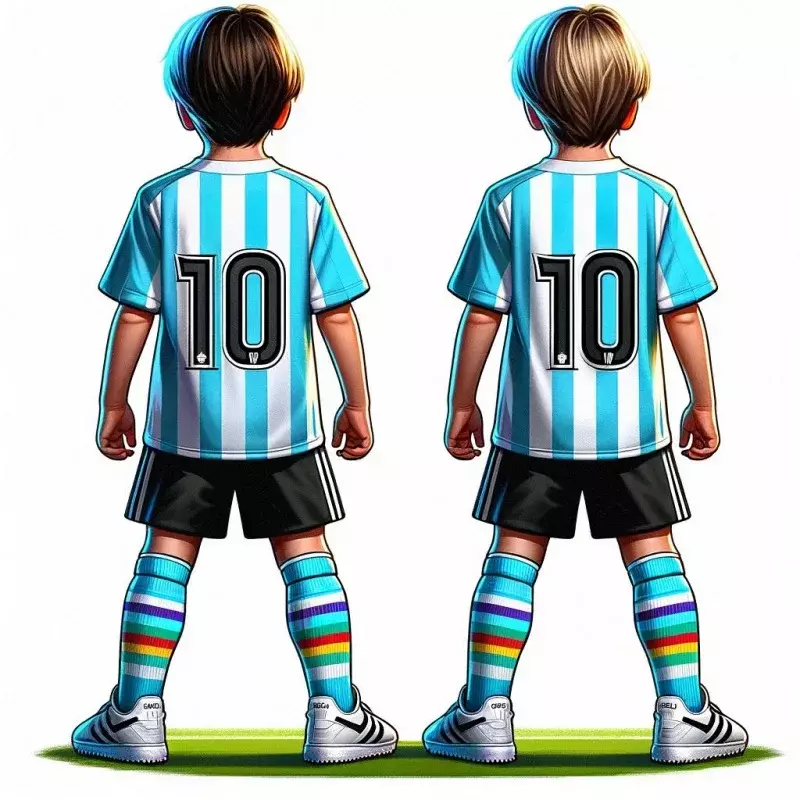 Camiseta de fútbol para niños y jóvenes, chándal de Mbappe, conjunto de 3 piezas, Messi 7 #10 # Short S., nuevo estilo Camisa de manga larga