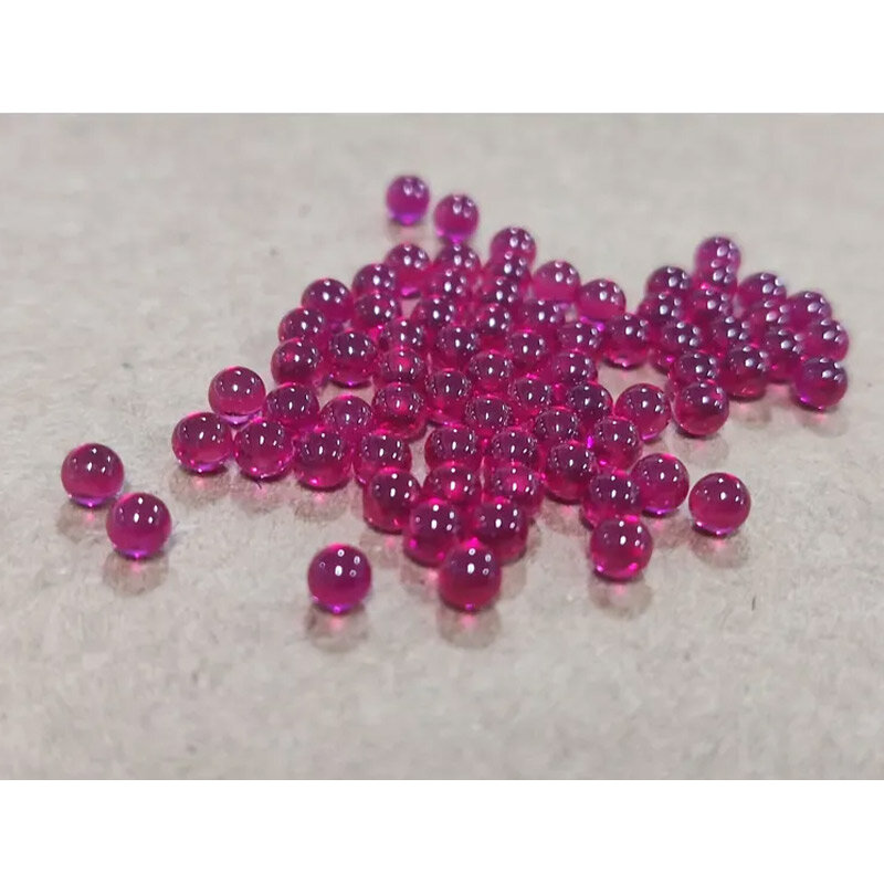 Bolas de rubí hechas de corindón sintético, gemas de piedra, 2mm y 3mm, 50 unids/lote por paquete