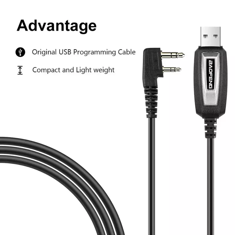 USB Programming Cable With CD For Baofeng UV-5R 82 888S UV-S9PLUS UV-13 16 17 21 Pro Quansheng UV-K5 5R Plus Walkie-Talkie Radio