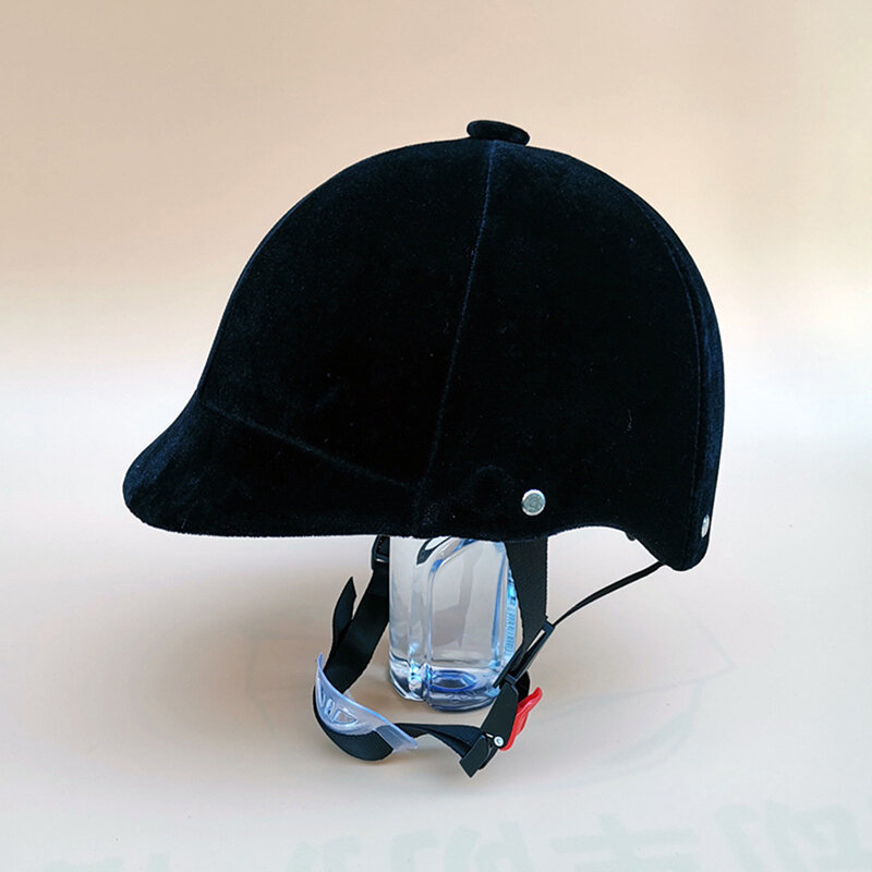 Unisex clássico veludo capacete equestre, equipamento de protecção, tamanho do tampão, ajustável, tamanho, equitação