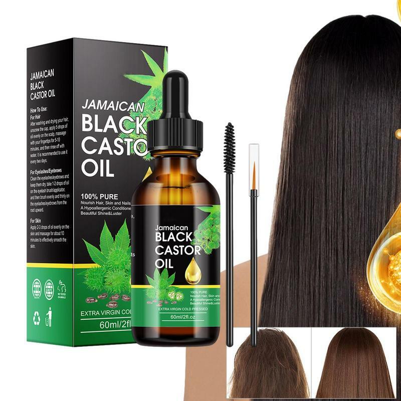 30ml czarny olej rycynowy z jamajki wzrost włosów rzęsy brwi czyste organiczne tłoczony na zimno nierafinowane oleje rycynowe do włosów