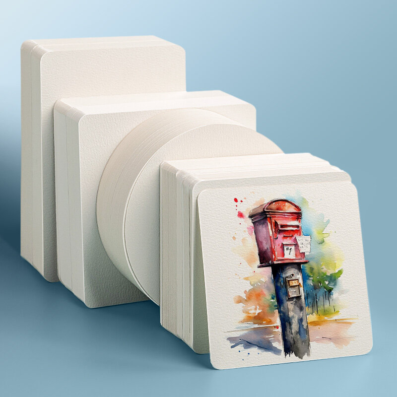 20/40/50/60/100 fogli carta ad acquerello quadrata/rotonda cartolina di carta professionale Color acqua per la pittura di materiale scolastico